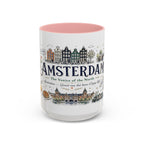 Amsterdam Coffee Mug | Netherlands Souvenir Travel Gift | Accent Color Ceramic 11oz 15oz