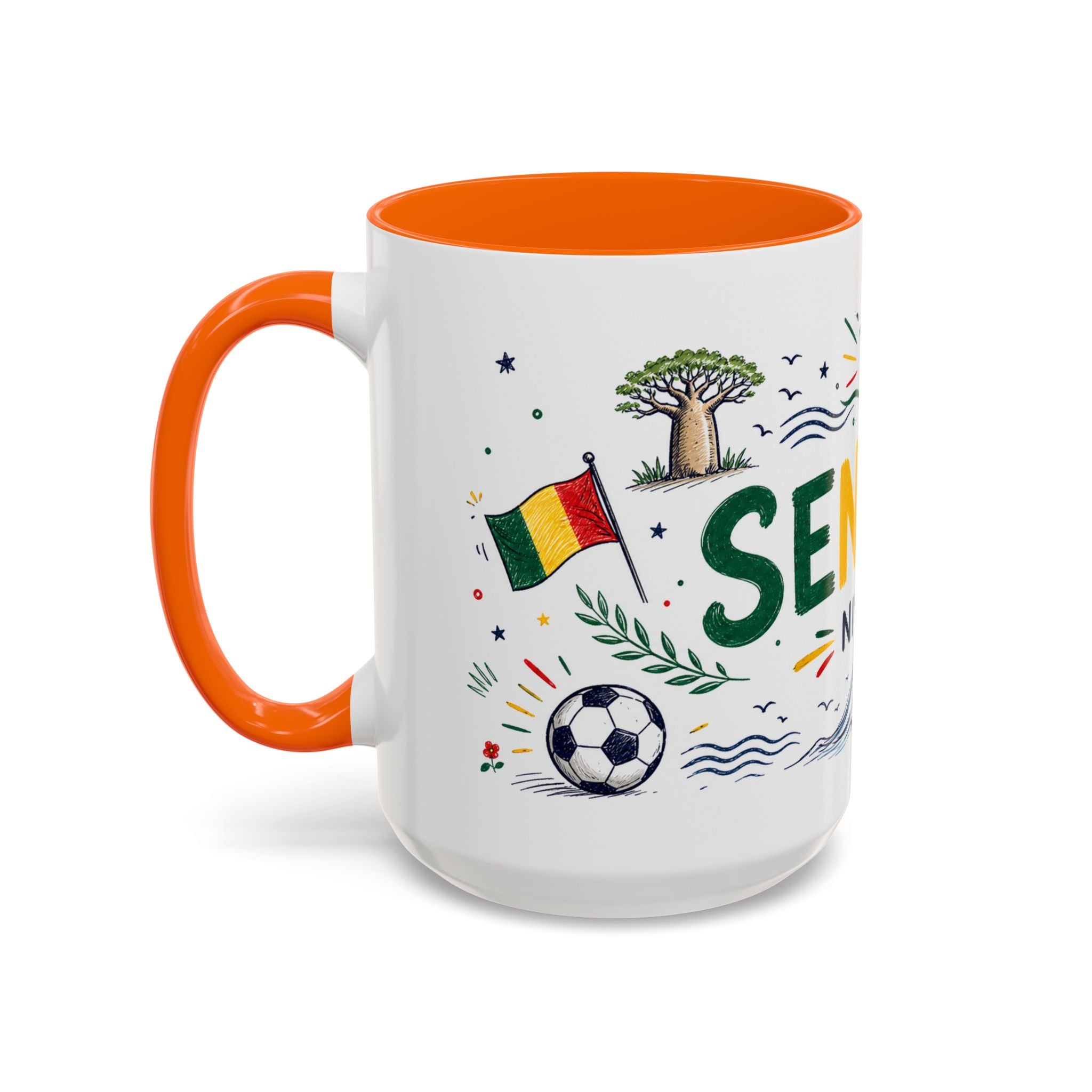 Senegal Soccer Coffee Mug | World Cup Fan Gift | Accent Color Ceramic 11oz 15oz Match Day Cup