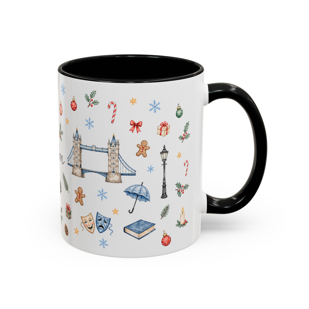 London Christmas Mug | Watercolor City Souvenir, Travel Memories, Ceramic Coffee Cup