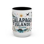 Galapagos Islands Coffee Mug | Travel Destination Souvenir Gift | Accent Color Ceramic 11oz 15oz