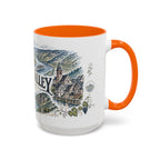Rhine Valley Mug, Germany Travel Souvenir, Bucket List Gift, Accent Ceramic Coffee Mug 11oz 15oz