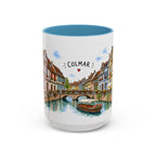 Colmar Illustrated Travel Mug | France Souvenir Accent Coffee Mug | 11oz 15oz Ceramic Cup