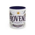 Provence Coffee Mug | Travel Destination Souvenir Gift | Accent Color Ceramic 11oz 15oz