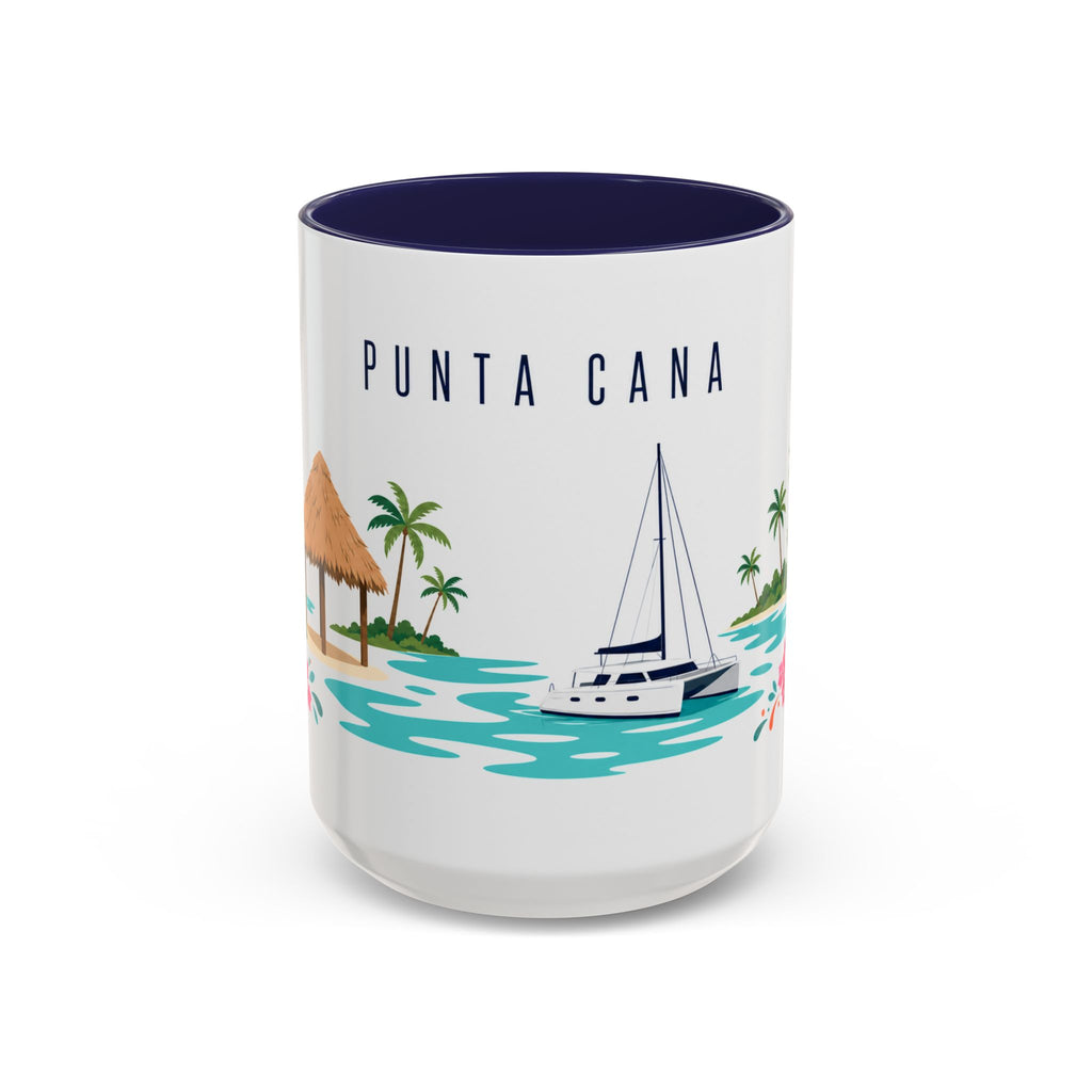 Punta Cana Coffee Mug | Dominican Republic Travel Souvenir | Porcelain Decal City Gift | 11oz 15oz Accent Mug