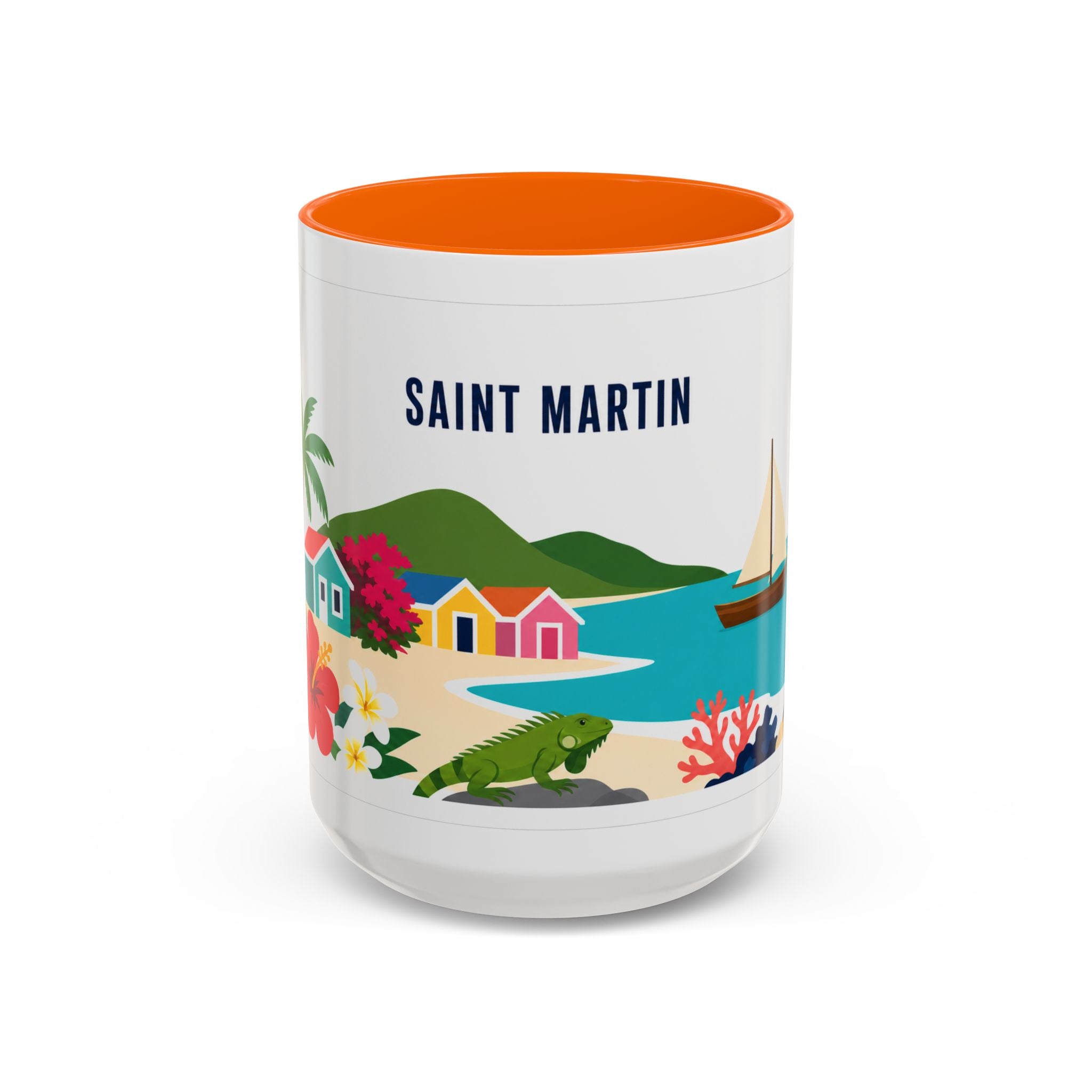 Saint Martin Coffee Mug | Travel Souvenir Accent Mug | Country Gift Ceramic Cup 11oz 15oz