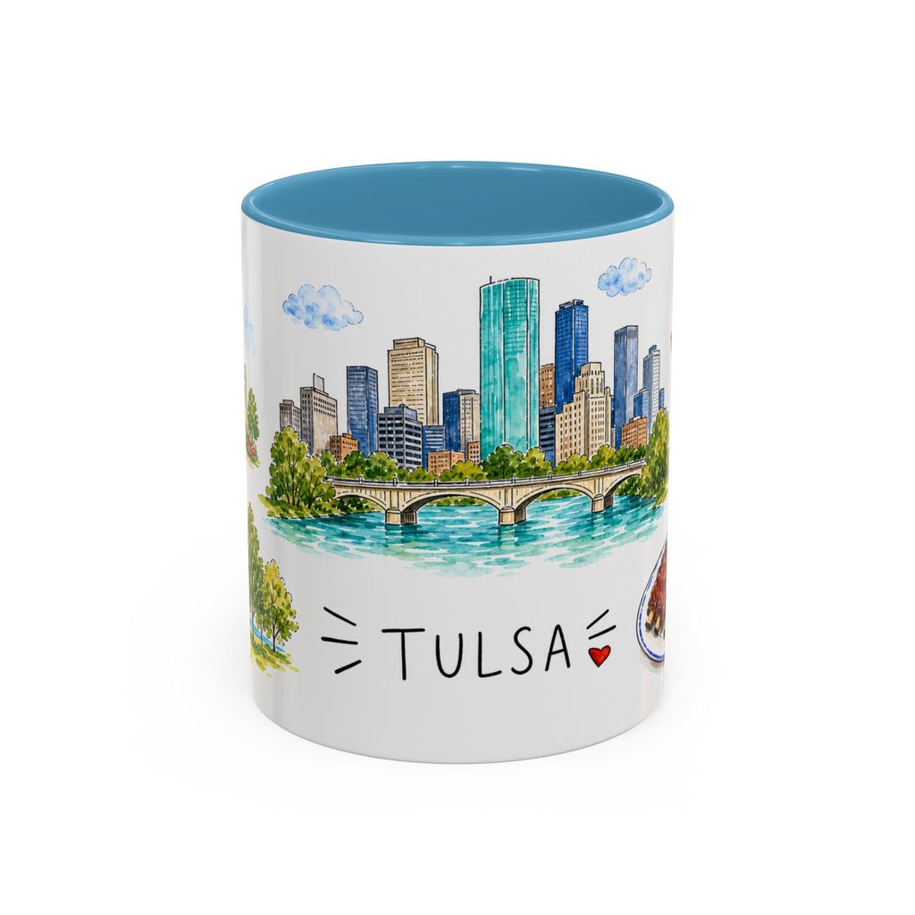 Tulsa Illustrated Travel Mug | City Souvenir Accent Coffee Mug | 11oz 15oz Ceramic Cup