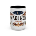 Wadi Rum Coffee Mug | Travel Destination Souvenir Gift | Accent Color Ceramic 11oz 15oz