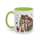 Colmar Illustrated Travel Mug | France Souvenir Accent Coffee Mug | 11oz 15oz Ceramic Cup