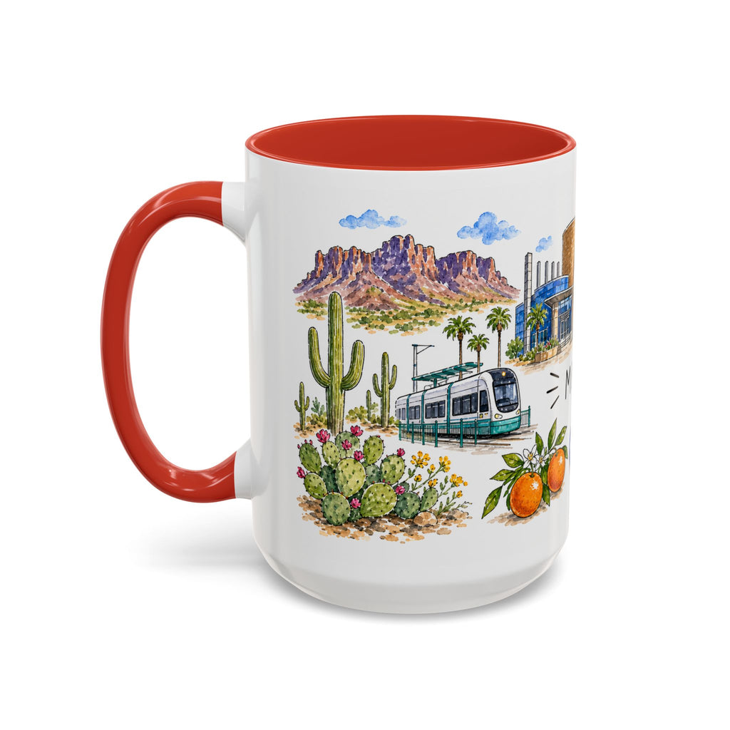 Mesa Illustrated Travel Mug | City Souvenir Accent Coffee Mug | 11oz 15oz Ceramic Cup
