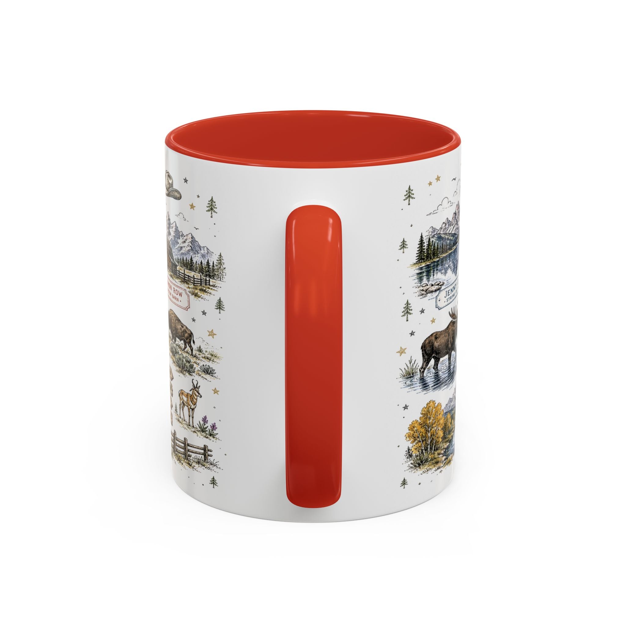 Grand Teton Coffee Mug | National Park Hiking Wyoming Gift | Accent Color Ceramic 11oz 15oz