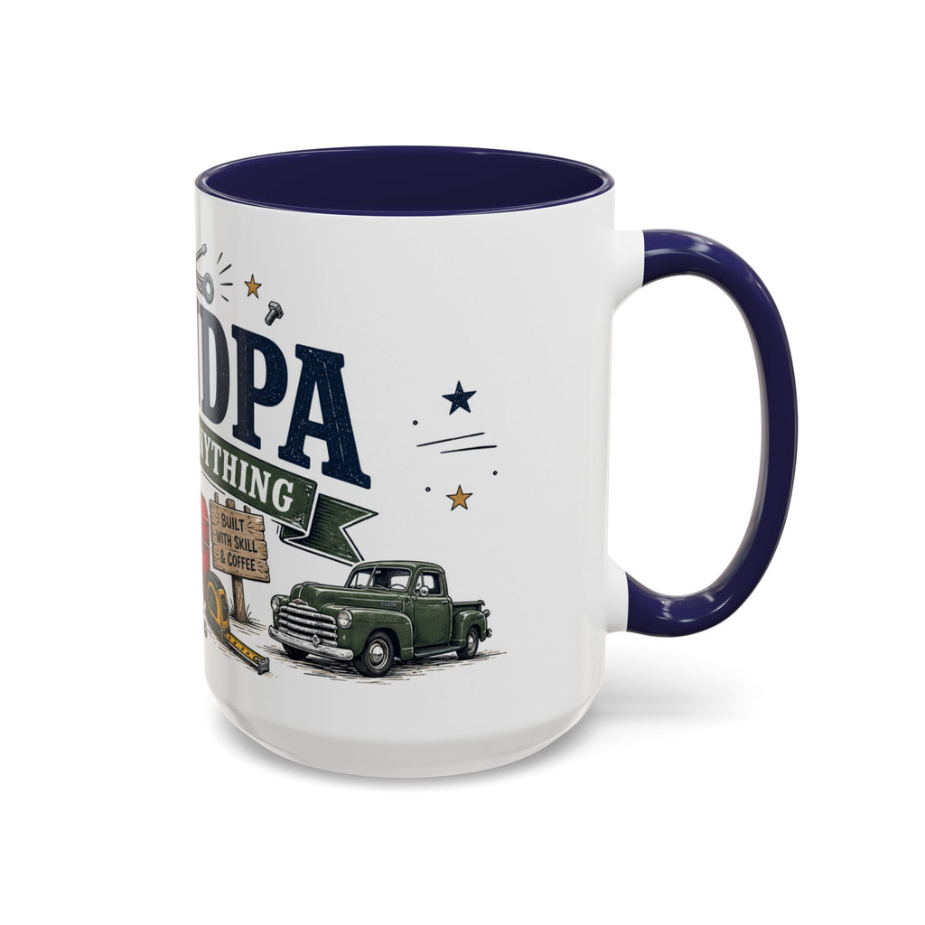 Grandpa Can Fix Anything Coffee Mug | Funny Gift From Grandkids | Accent Ceramic 11oz 15oz