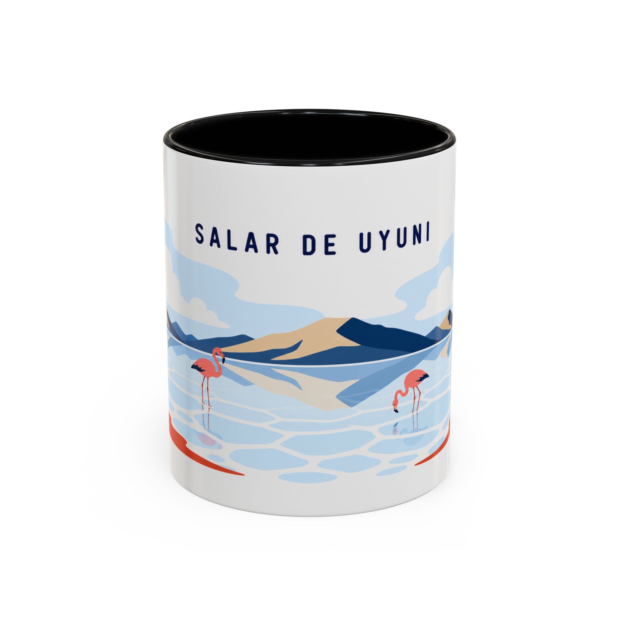Salar de Uyuni Coffee Mug | Travel Destination Souvenir Gift | Accent Color Ceramic 11oz 15oz