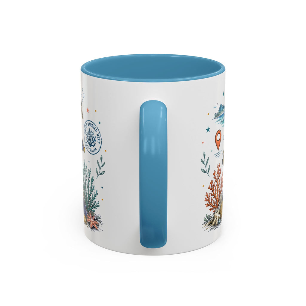 Great Barrier Reef Coffee Mug | Travel Destination Souvenir Gift | Accent Color Ceramic 11oz 15oz