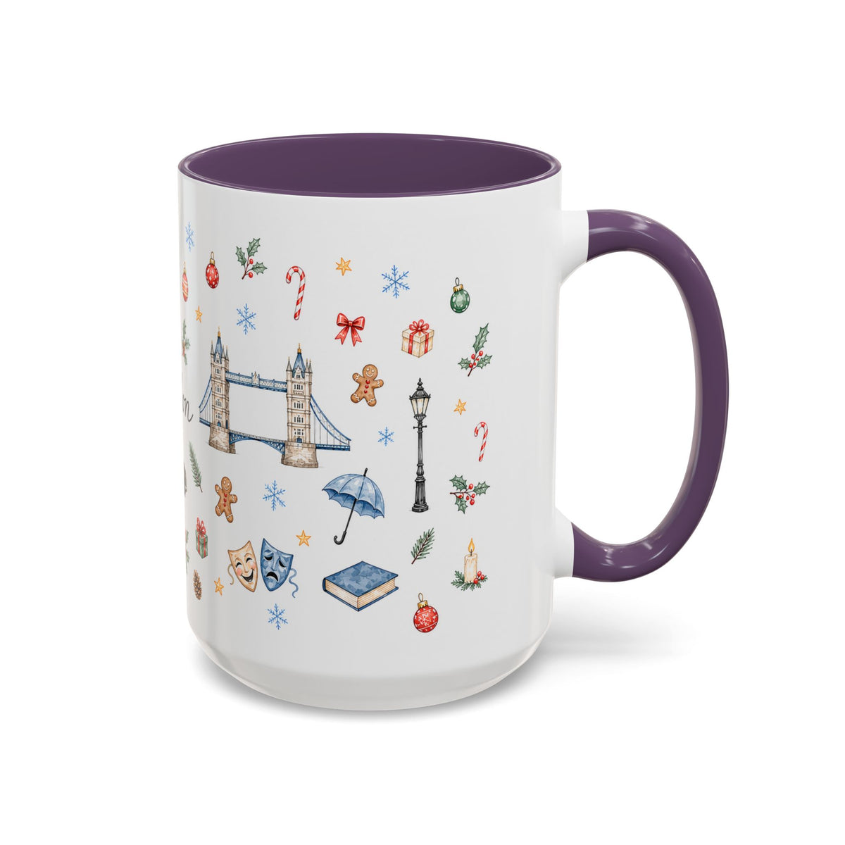London Christmas Mug | Watercolor City Souvenir, Travel Memories, Ceramic Coffee Cup