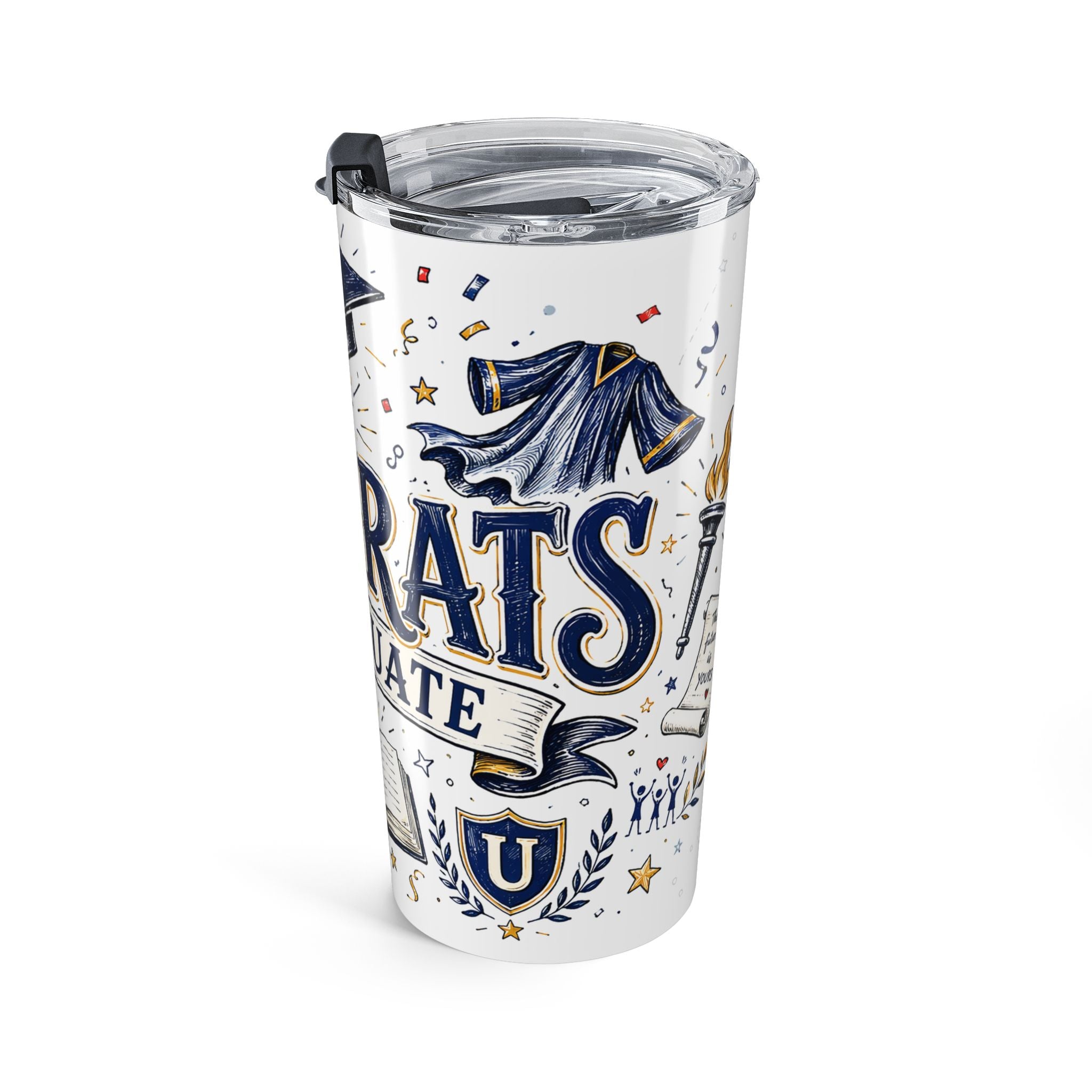Congrats Graduate 20oz Tumbler | Class of 2026 Graduation Gift | Insulated Stainless Steel Travel Cup
