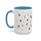 Christmas Ornament Mug | Snowflake Watercolor Holiday Gift | Accent Cup 11oz 15oz