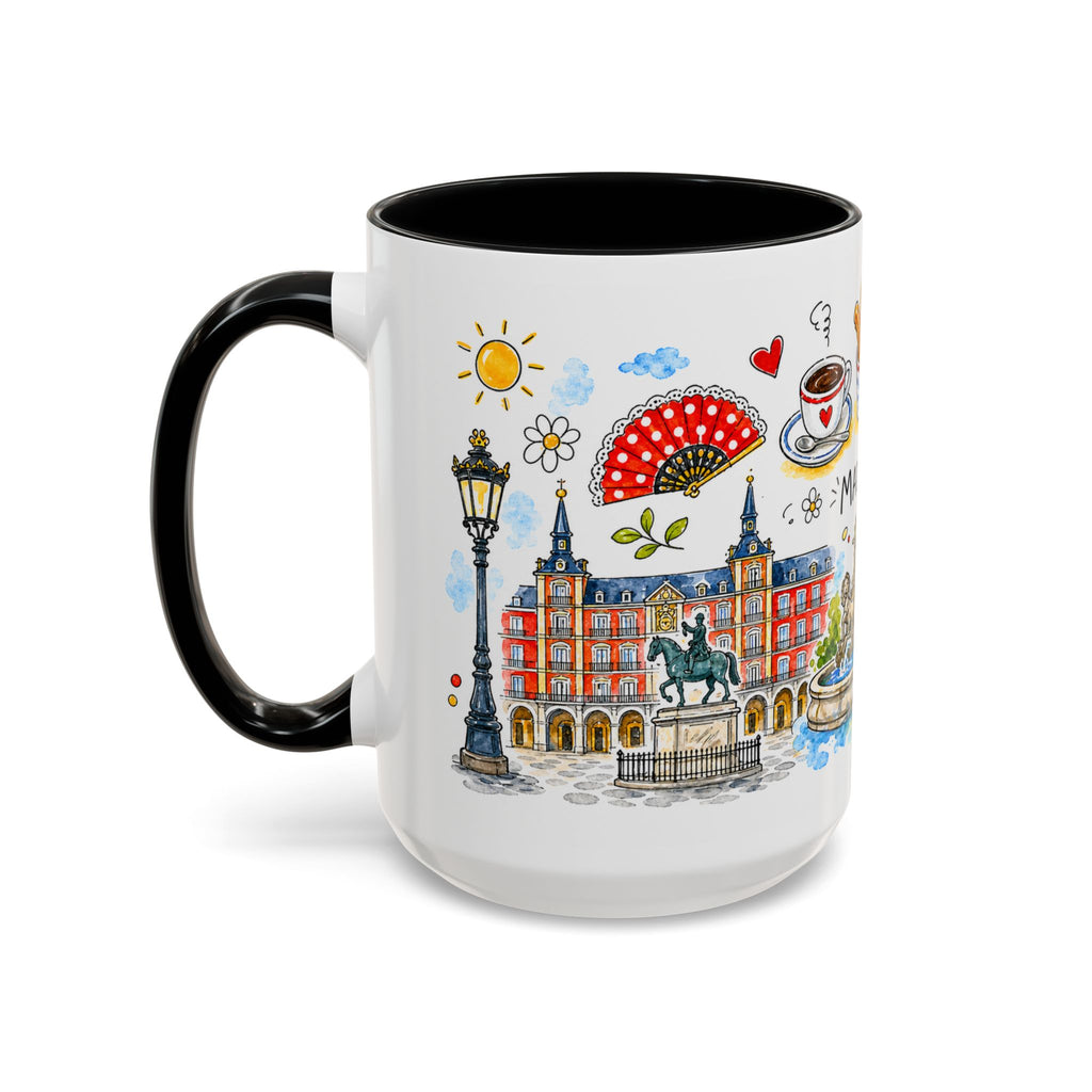 Madrid Travel Mug | European City Souvenir Accent Coffee Mug | 11oz 15oz Ceramic Cup