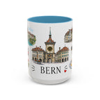 Bern Illustrated Travel Mug | City Souvenir Accent Coffee Mug | 11oz 15oz Ceramic Cup