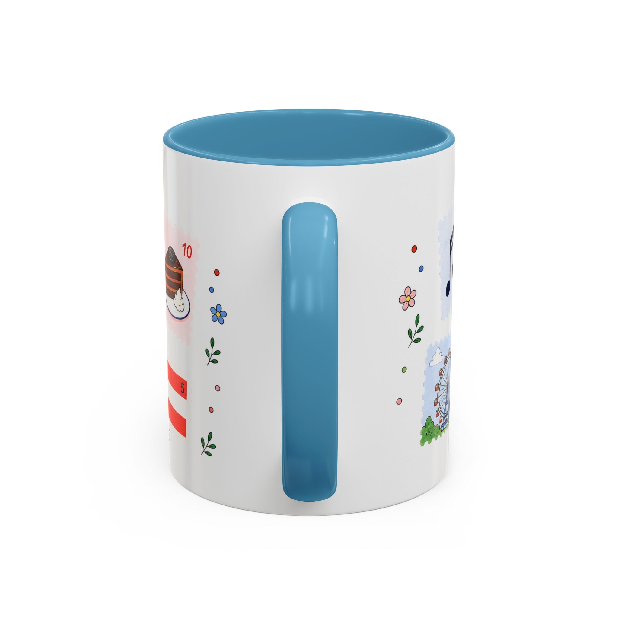 Vienna Coffee Mug | Postage Stamp Collage Mug | Travel Souvenir Accent Cup 11oz 15oz