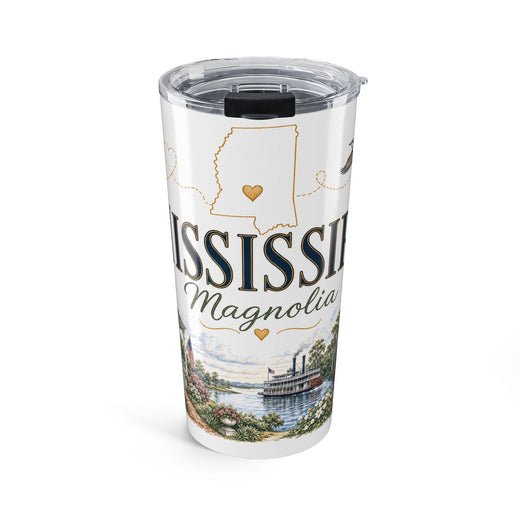 Mississippi State Flower 20oz Tumbler | Magnolia Botanical State Flower Gift | Insulated Stainless Steel Travel Cup