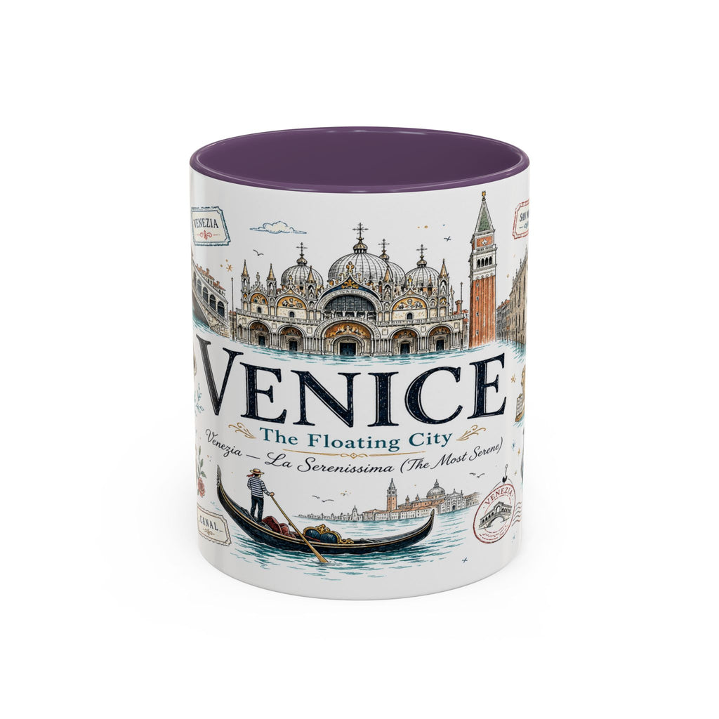 Venice Coffee Mug | Italy Souvenir Travel Gift | Accent Color Ceramic 11oz 15oz