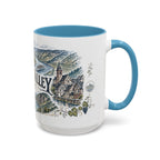 Rhine Valley Mug, Germany Travel Souvenir, Bucket List Gift, Accent Ceramic Coffee Mug 11oz 15oz