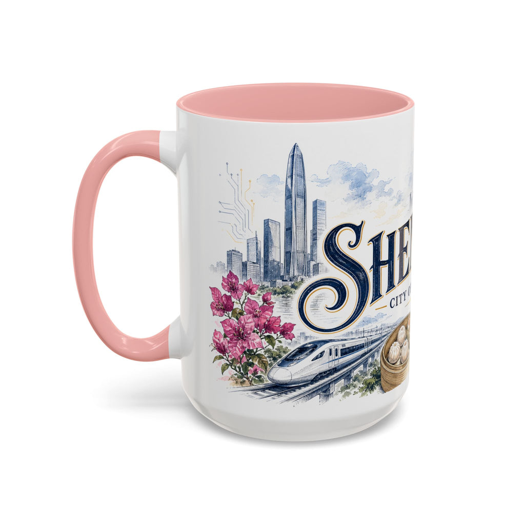 Shenzhen Coffee Mug | China Travel Souvenir | Vintage Illustrated City Gift | 11 oz 15 oz Accent Mug