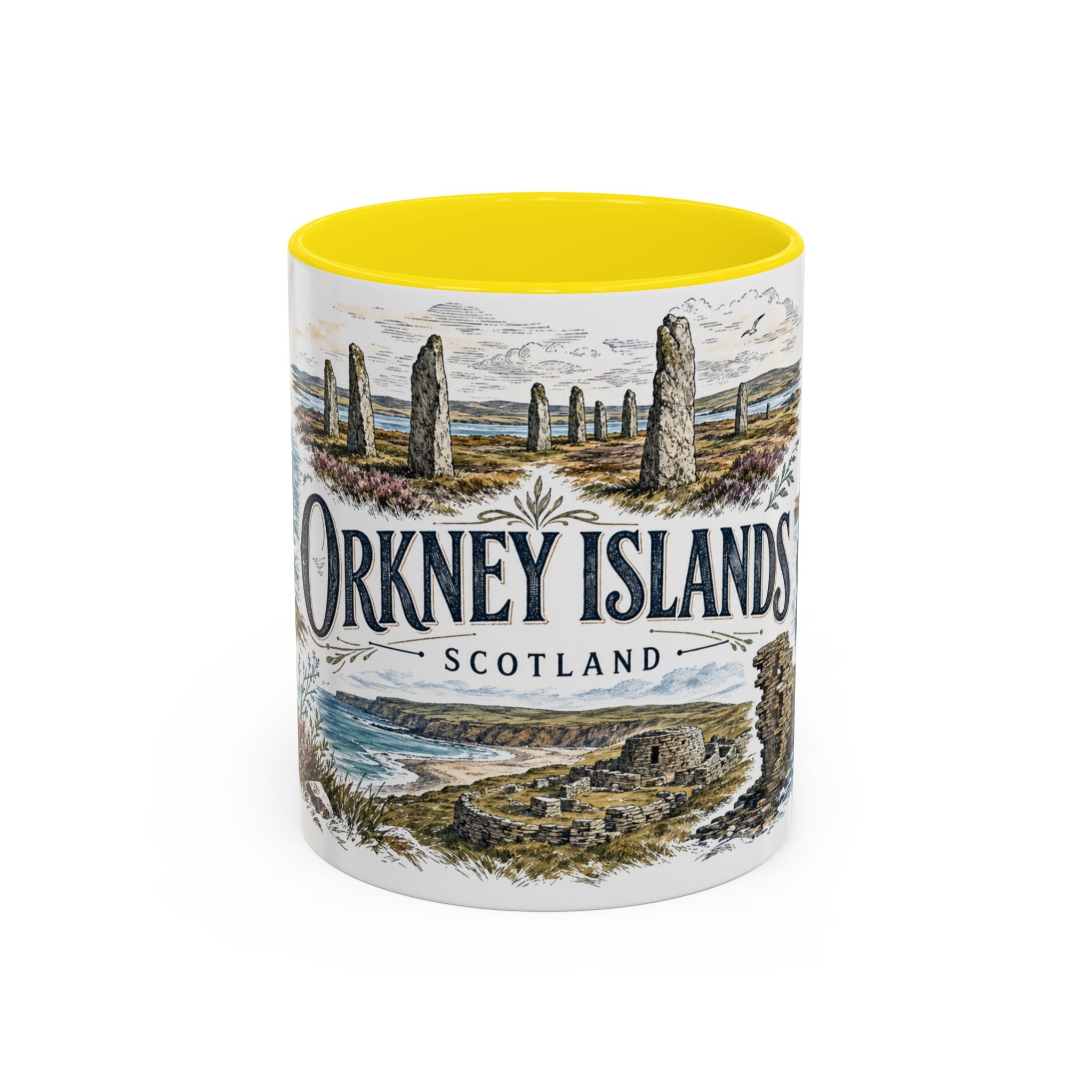 Orkney Islands Mug, Scotland Travel Souvenir, Bucket List Gift, Accent Ceramic Coffee Mug 11oz 15oz