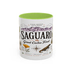 Saguaro National Park Coffee Mug | Arizona Desert Cactus Sunset Gift | Accent Color Ceramic 11oz 15oz