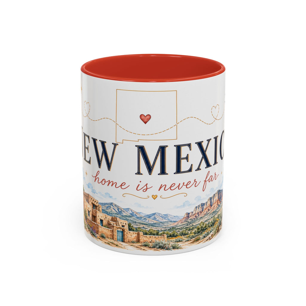New Mexico State Map Mug | Desert Scenery, Yucca Flower Accent Coffee Cup