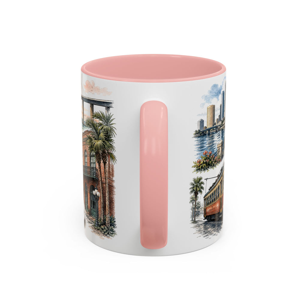 Tampa Coffee Mug | United States Travel Souvenir | Vintage Illustrated City Gift | 11 oz 15 oz Accent Mug