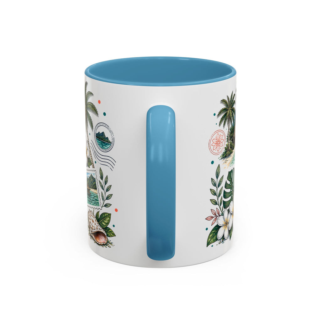 Tahiti Coffee Mug | Travel Destination Souvenir Gift | Accent Color Ceramic 11oz 15oz