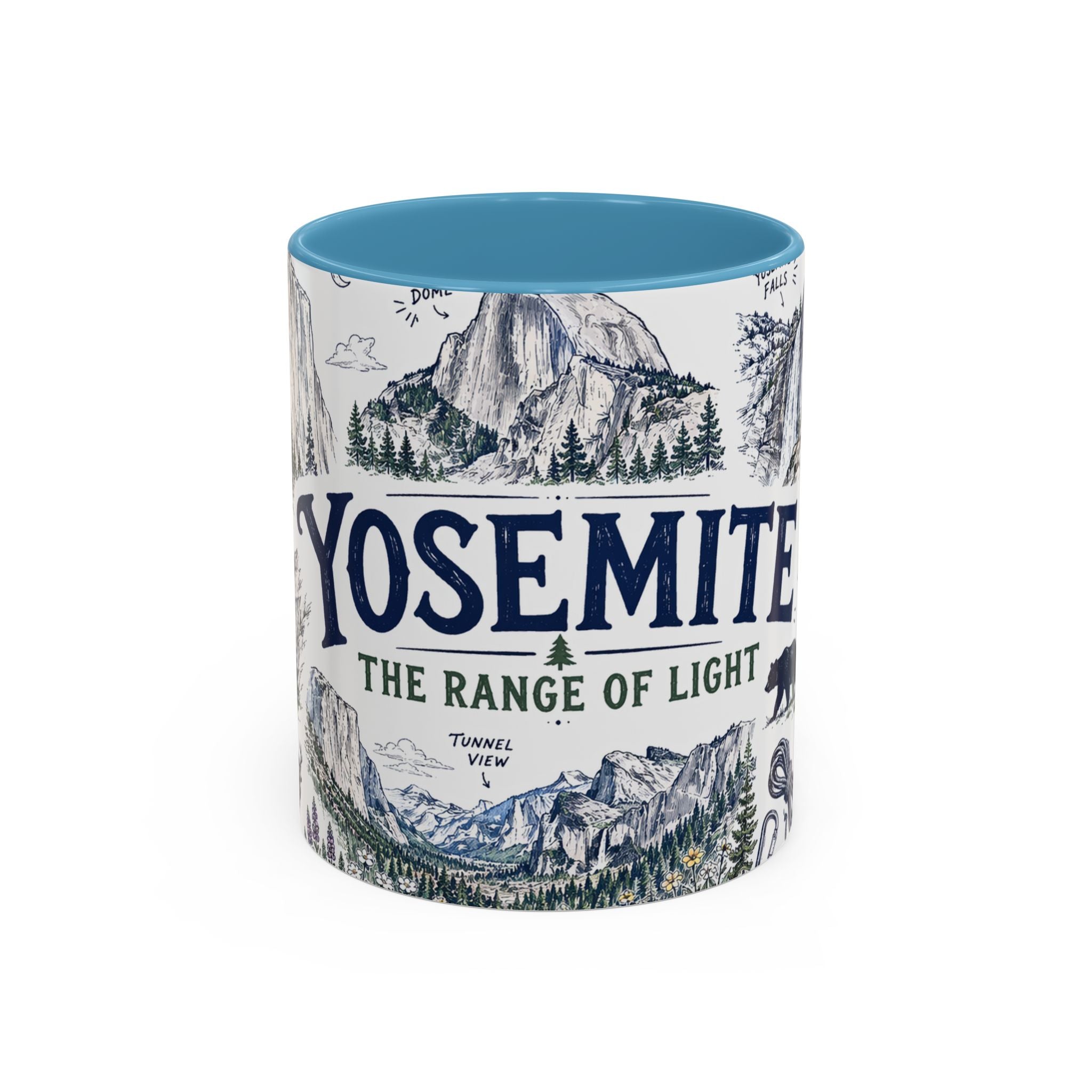 Yosemite National Park Coffee Mug | Hiking Camping Nature Gift | Accent Color Ceramic 11oz 15oz