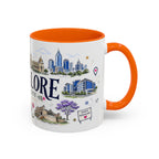 Bangalore Coffee Mug | India Souvenir Travel Gift | Accent Color Ceramic 11oz 15oz