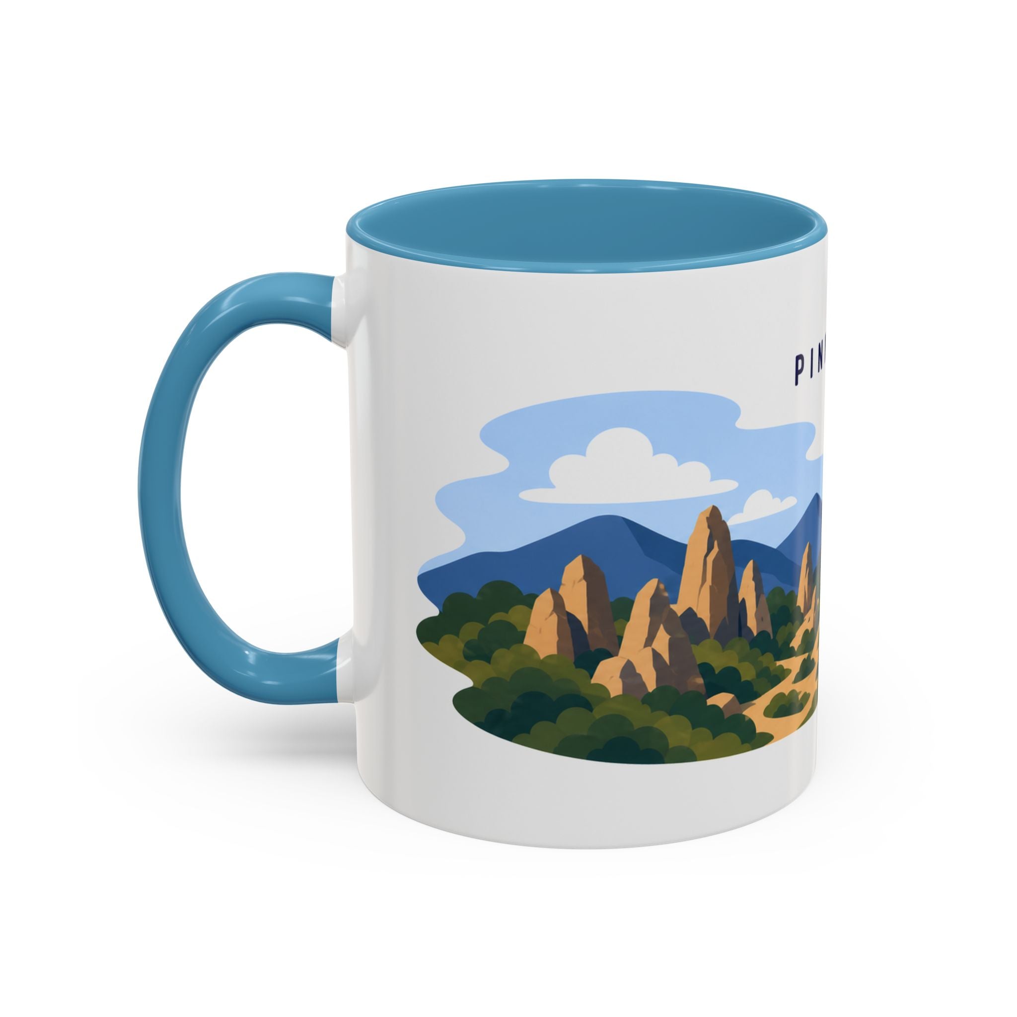 Pinnacles National Park Coffee Mug | Solid Color Block Park Souvenir | 11oz 15oz Accent Mug