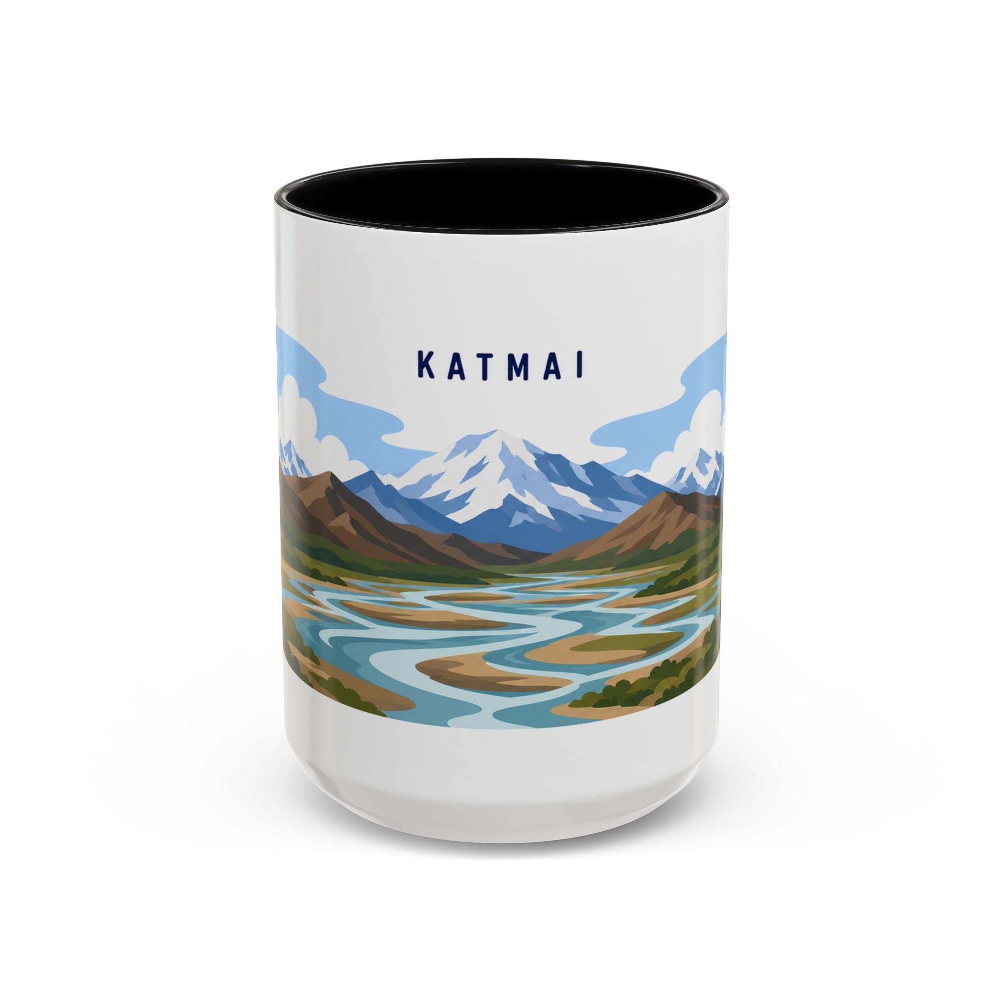Katmai National Park Coffee Mug | Solid Color Block Park Souvenir | 11oz 15oz Accent Mug