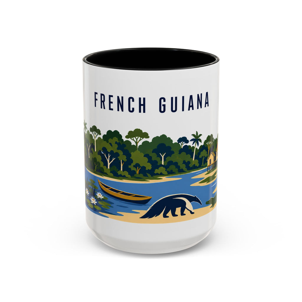 French Guiana Coffee Mug | Travel Souvenir Accent Mug | Country Gift Ceramic Cup 11oz 15oz
