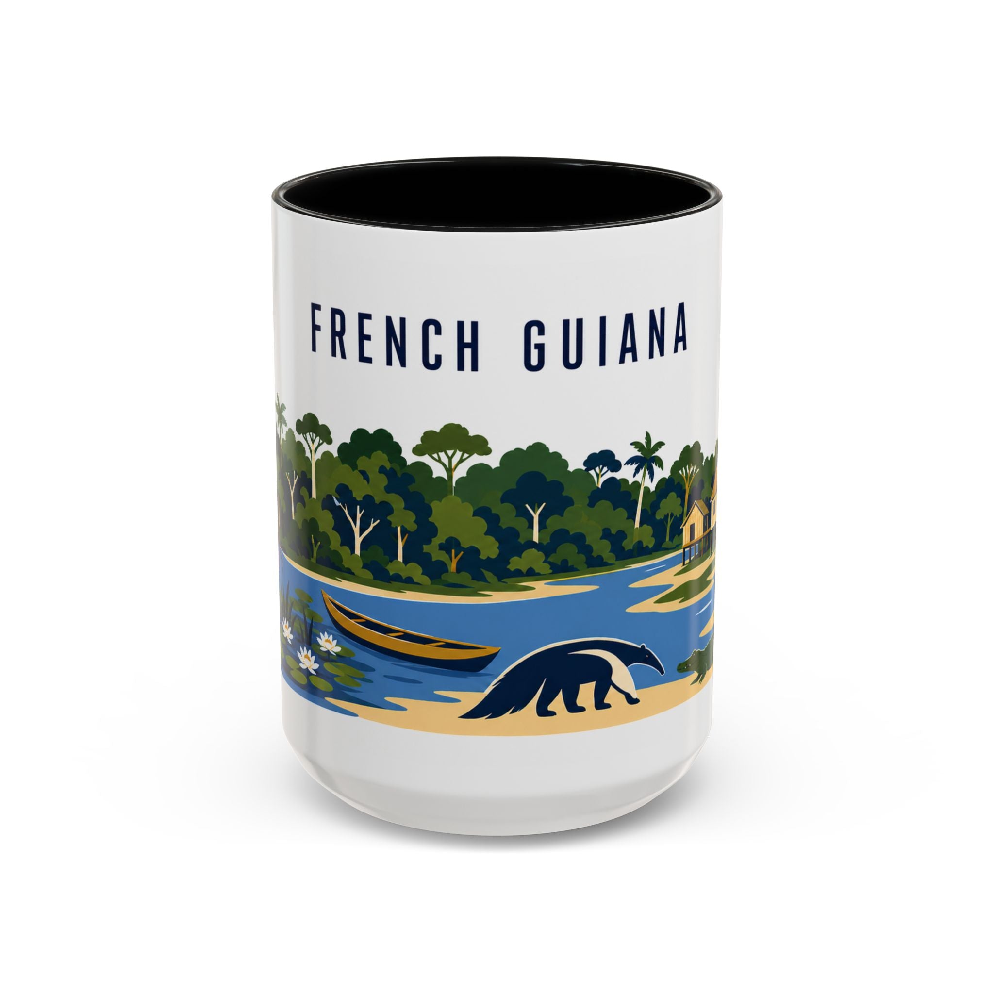 French Guiana Coffee Mug | Travel Souvenir Accent Mug | Country Gift Ceramic Cup 11oz 15oz