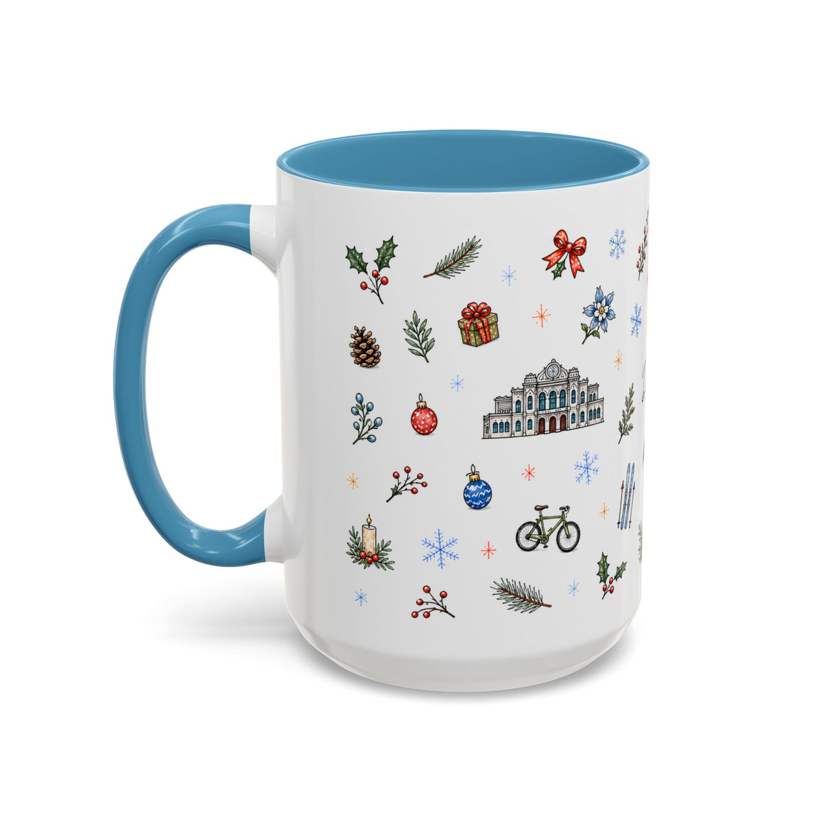 Denver Christmas Mug | Watercolor City Souvenir, Holiday Travel Gift (11oz/15oz)