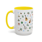 Nashville Christmas Mug | Watercolor City Souvenir, Acoustic Guitar, Harmonica (11oz 15oz)