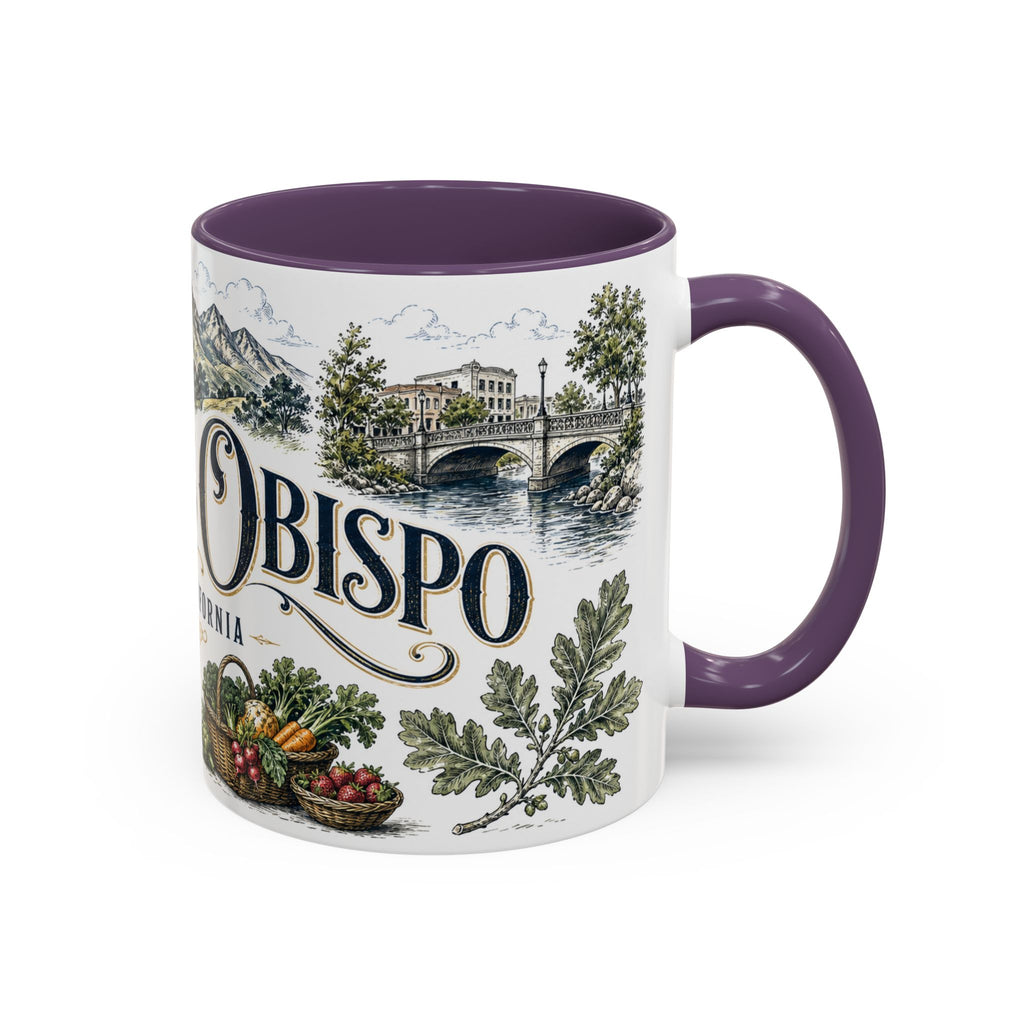 San Luis Obispo Coffee Mug | United States Travel Souvenir | Vintage Illustrated City Gift | 11 oz 15 oz Accent Mug