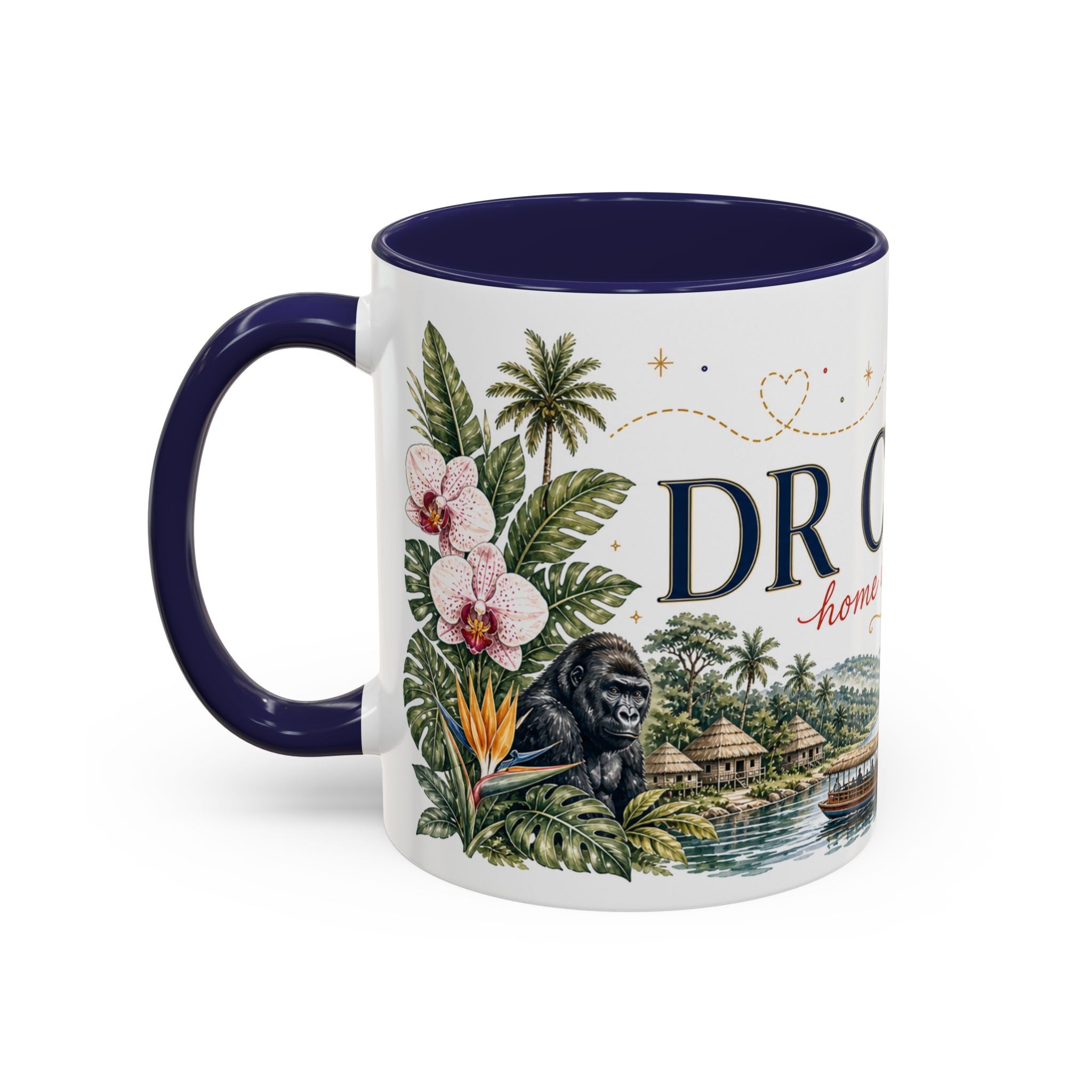 DR Congo Home Country Mug | Moving Away Gift | Long Distance Friendship | 11 oz 15 oz Accent Mug