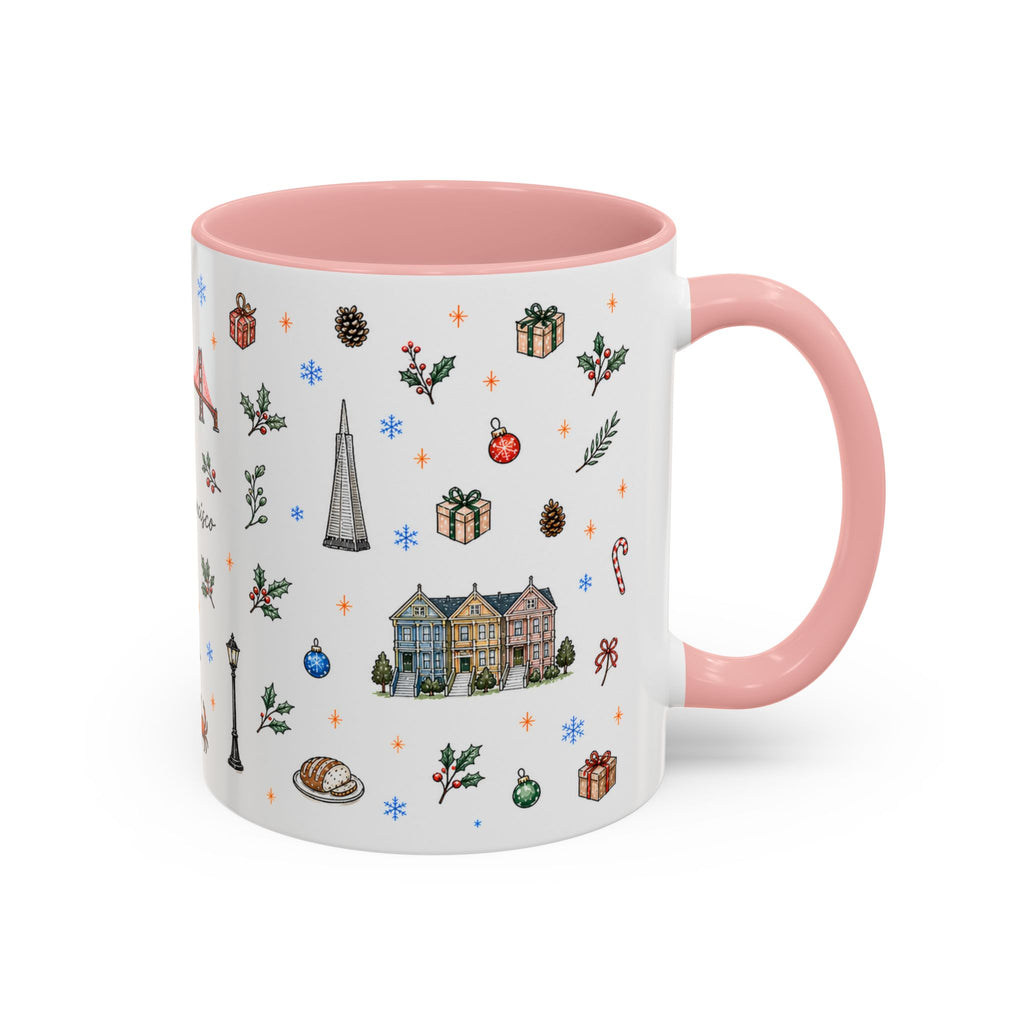 San Francisco Christmas Mug | Watercolor City Souvenir | Ceramic Coffee Cup