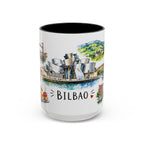 Bilbao Illustrated Travel Mug | City Souvenir Accent Coffee Mug | 11oz 15oz Ceramic Cup