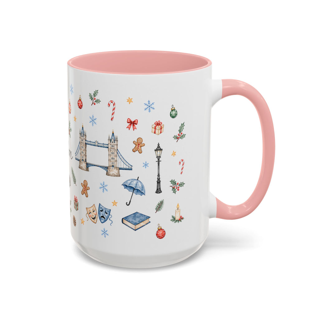 London Christmas Mug | Watercolor City Souvenir, Travel Memories, Ceramic Coffee Cup