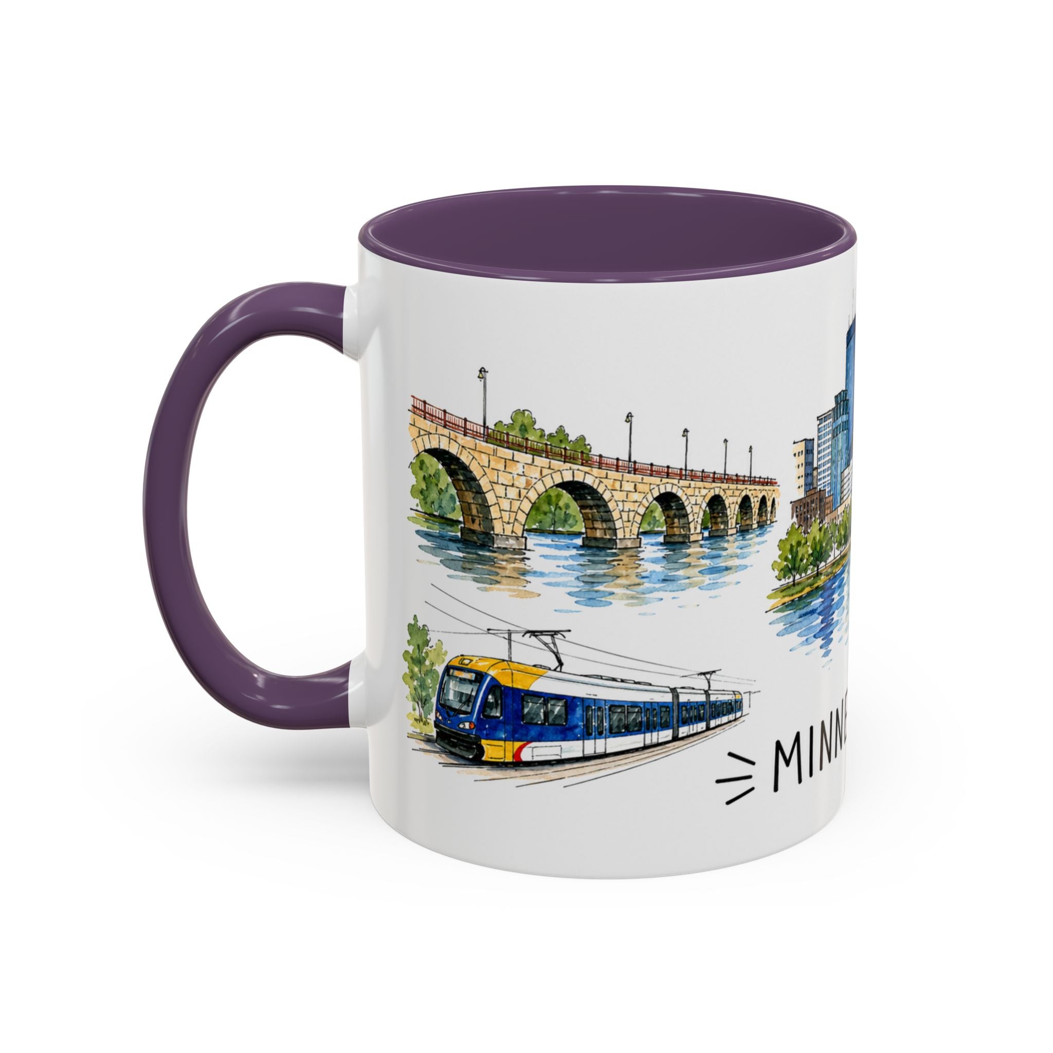 Minneapolis Illustrated Travel Mug | City Souvenir Accent Coffee Mug | 11oz 15oz Ceramic Cup