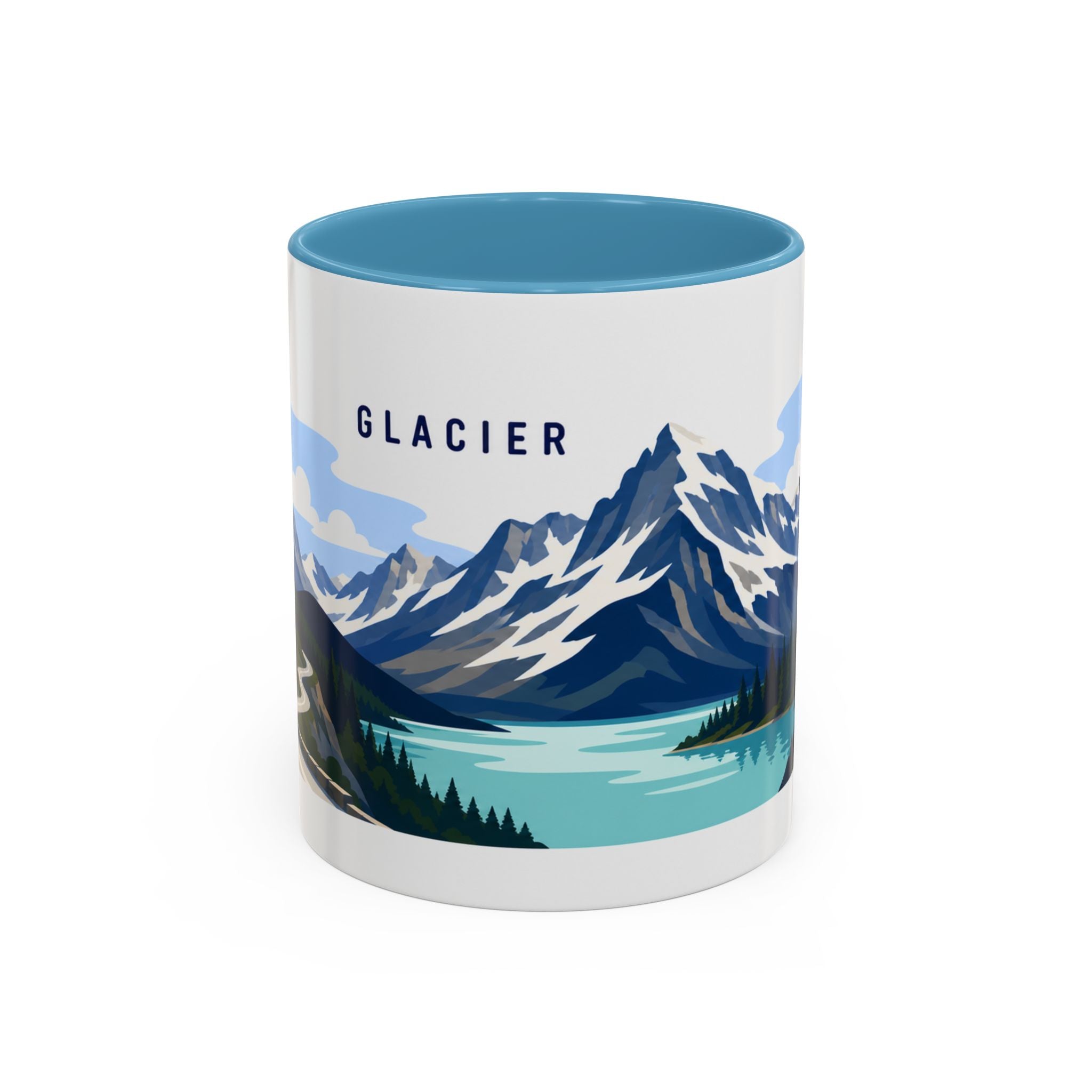 Glacier National Park Coffee Mug | Solid Color Block Park Souvenir | 11oz 15oz Accent Mug