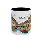 Colmar Illustrated Travel Mug | France Souvenir Accent Coffee Mug | 11oz 15oz Ceramic Cup