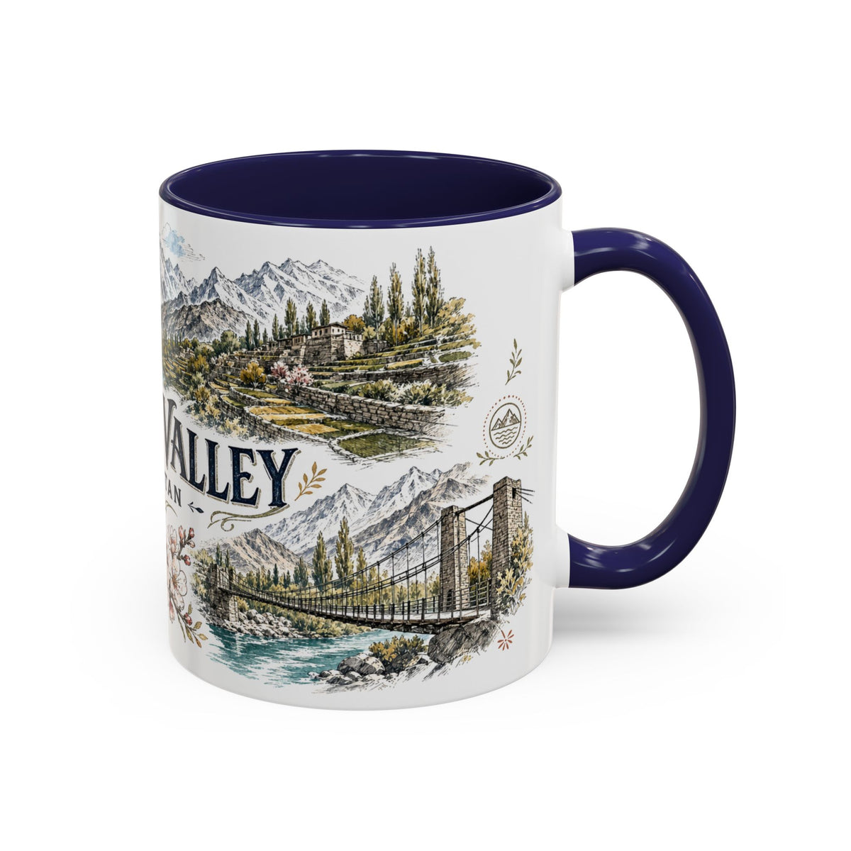 Hunza Valley Mug, Pakistan Travel Souvenir, Bucket List Gift, Accent Ceramic Coffee Mug 11oz 15oz