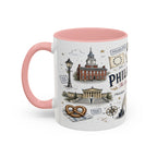 Philadelphia Coffee Mug | Pennsylvania Souvenir City Gift | Accent Color Ceramic 11oz 15oz